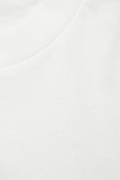 Shop Cos Rib-neck Brushed-cotton T-shirt In White