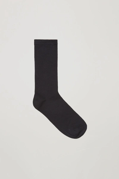 Shop Cos Two Pairs Of Cotton Socks In Black