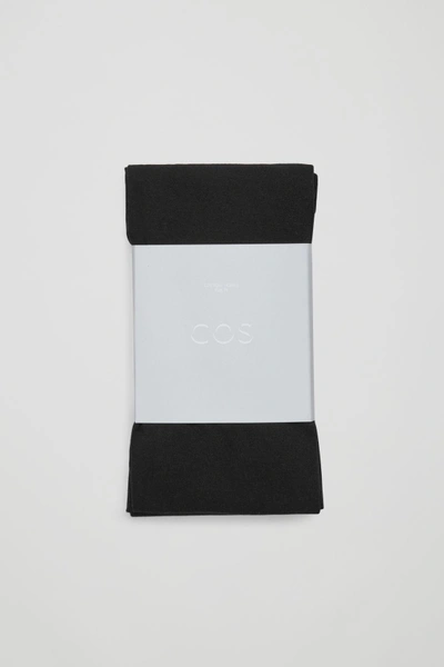 Shop Cos Opaque Cotton Tights In Black