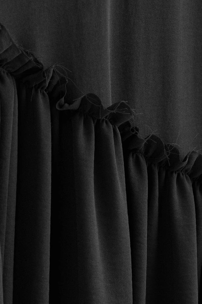 Shop Cos Layered V-neck Chiffon Dress In Black