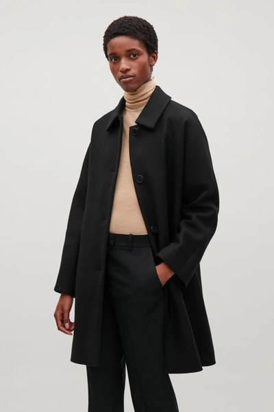 Shop Cos Single-breasted Wool Coat In Black