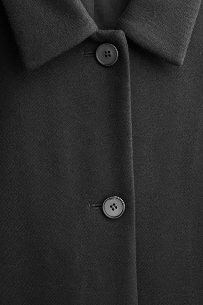 Shop Cos Single-breasted Wool Coat In Black
