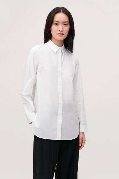 Shop Cos Cocoon Cotton-poplin Shirt In White