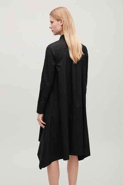 Shop Cos Handkerchief-hem Shirt Dress In Black