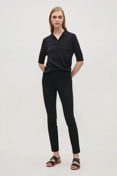 Shop Cos Slim-fit Trousers In Black