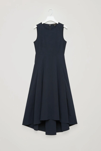 Shop Cos Waisted Dress With Pleats In Blue