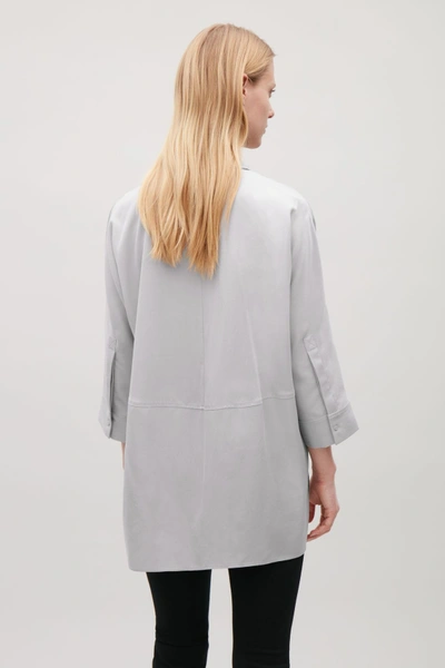 Shop Cos Draped Wide-fit Shirt In Grey