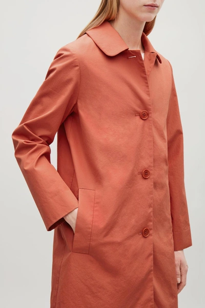 Shop Cos Rounded Collar Coat In Orange
