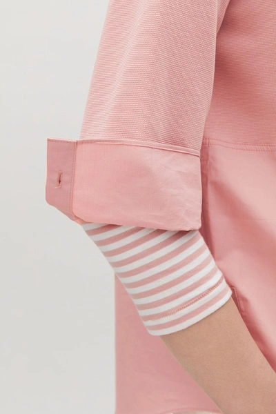Shop Cos Sweatshirt With Shirt Hem In Pink