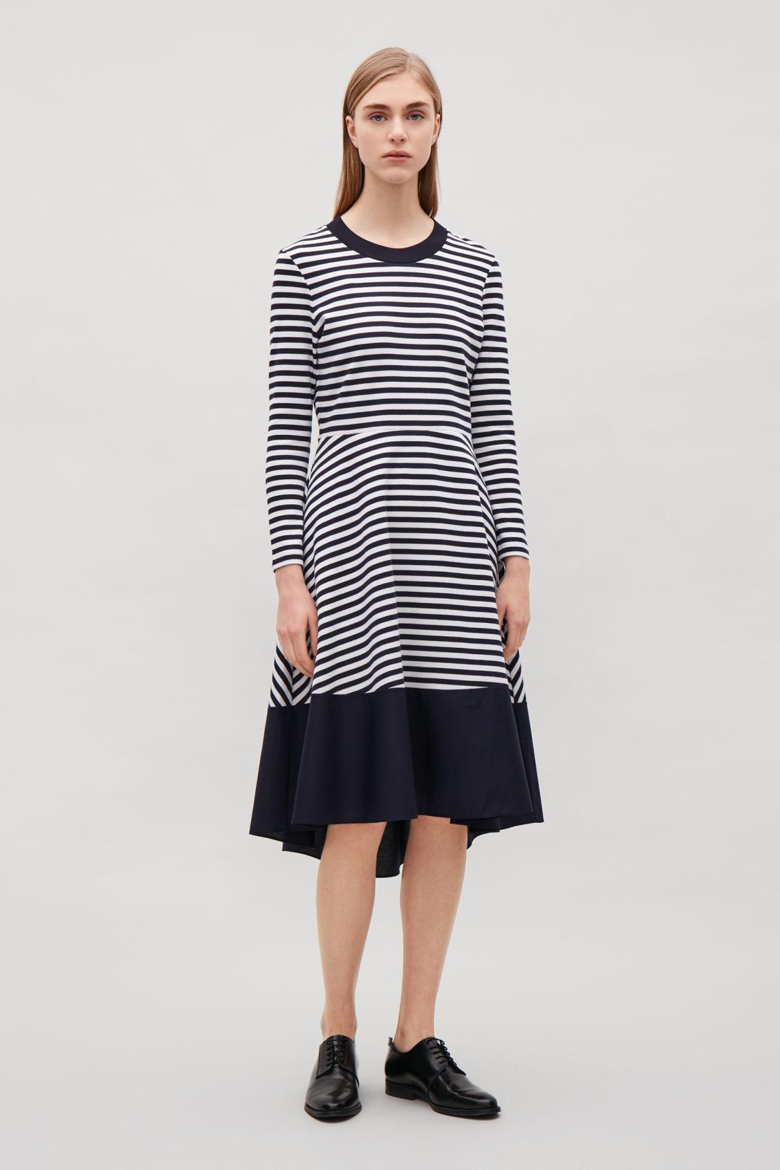 white long sleeve jersey dress