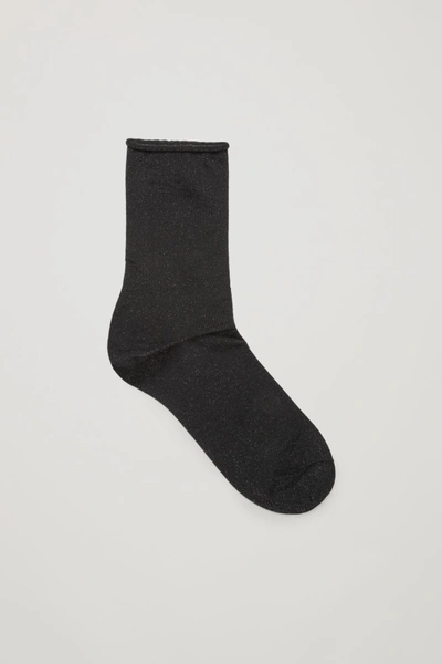 Shop Cos Metallic Socks In Black