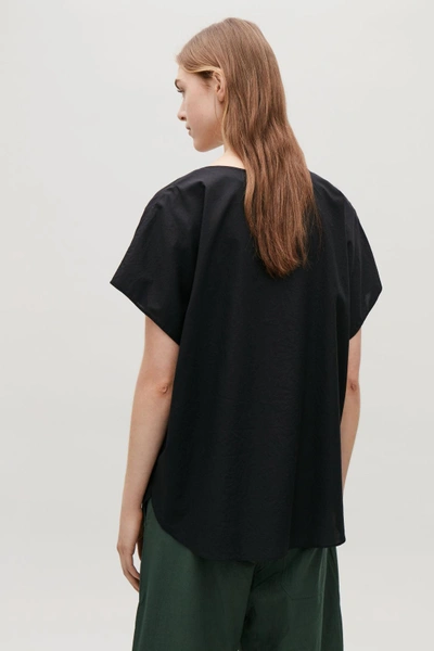 Shop Cos Oversized Cotton Top In Black