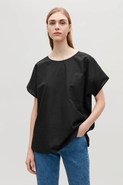 Shop Cos Oversized Cotton Top In Black