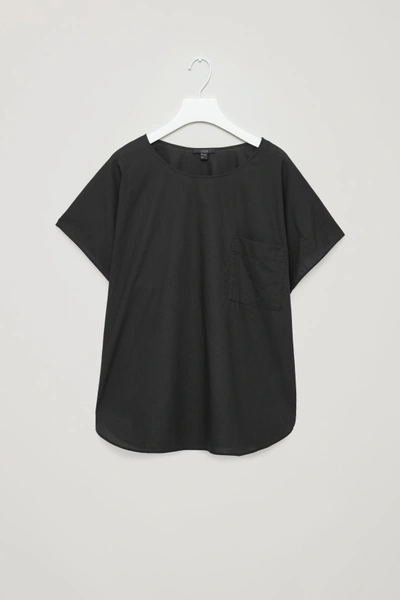 Shop Cos Oversized Cotton Top In Black