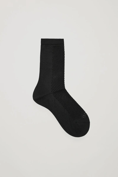 Shop Cos Crochet Patterned Ankle Socks In Black