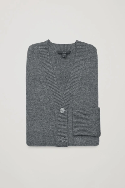 Shop Cos Relaxed Cashmere Cardigan In Grey