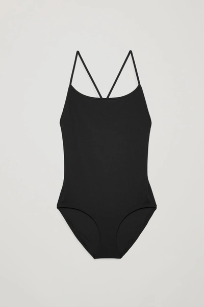 Shop Cos Crossover Scoop-neck Swimsuit In Black