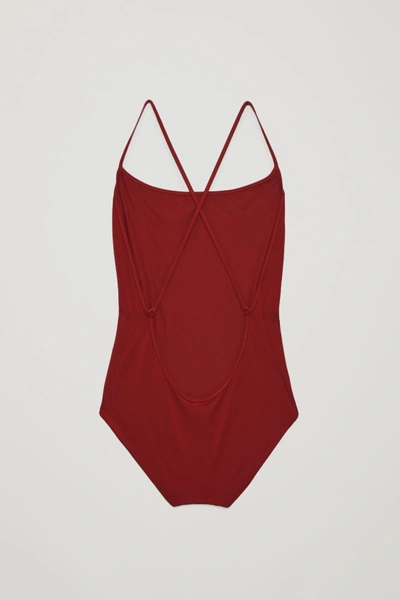 Shop Cos Crossover Swimsuit In Red