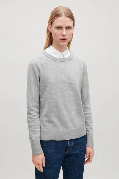 Shop Cos Cotton-knit Jumper In Grey