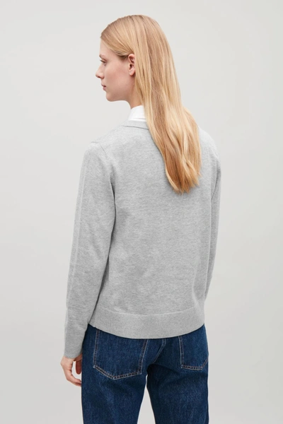 Shop Cos Cotton-knit Jumper In Grey