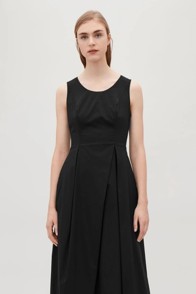 Shop Cos Flared Sleeveless Dress In Black