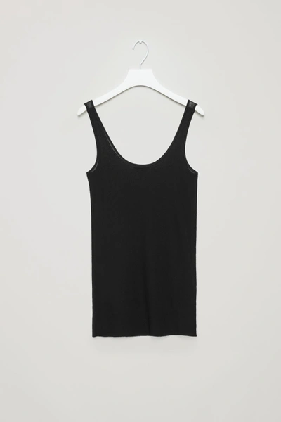 Shop Cos Sheer Silk Vest In Black