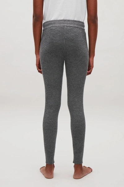 Shop Cos Ribbed Cashmere Trousers In Grey