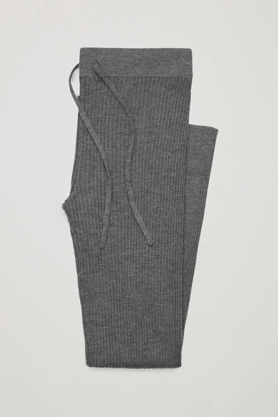 Shop Cos Ribbed Cashmere Trousers In Grey