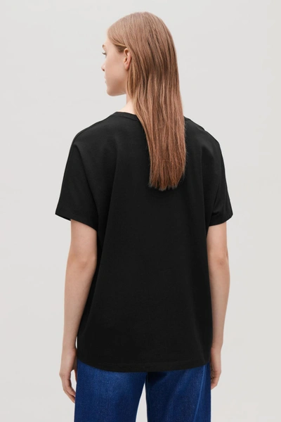 Shop Cos Relaxed Kimono-shape Sleeve T-shirt In Black