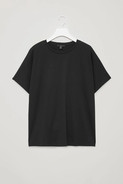 Shop Cos Relaxed Kimono-shape Sleeve T-shirt In Black