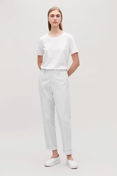 Shop Cos Relaxed Twill Chinos In Grey