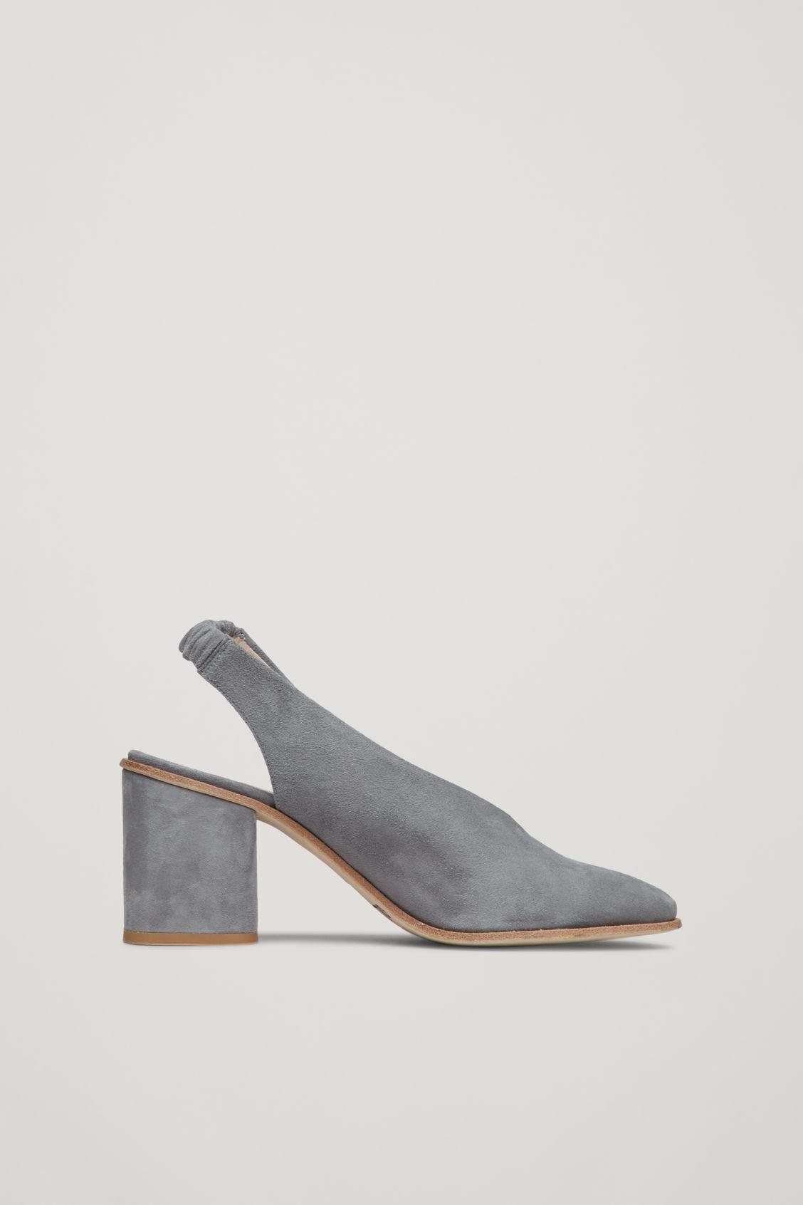 grey sling back heels