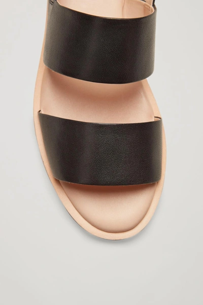 Shop Cos Leather Strap Sandals In Black