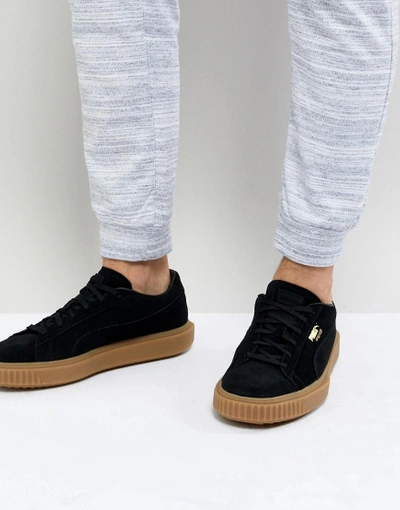Puma Breaker Suede Gum Sneakers In Black 36607901 Black ModeSens