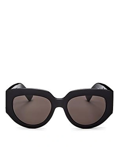 Shop Saint Laurent Women's Oversized Cat Eye Sunglasses, 54mm In Black/gray