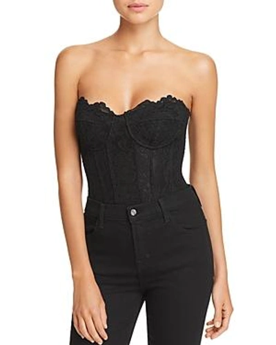 Shop Bardot Oskar Lace Bustier Bodysuit In Black