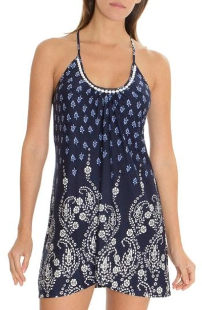 Shop In Bloom By Jonquil Print Chemise In Navy/ Ivory Print
