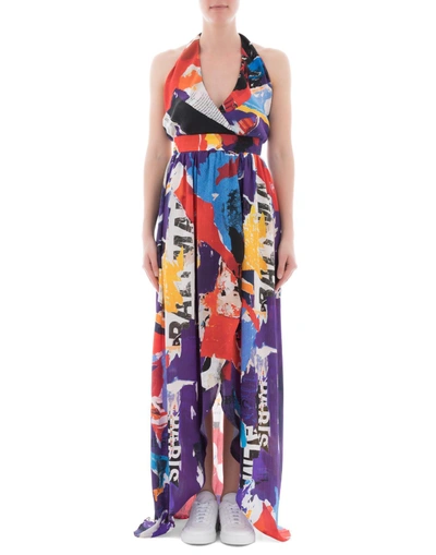 Shop Balmain Multicolor Silk Dress