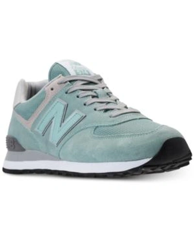 Shop New Balance Men's 574 Casual Sneakers From Finish Line In Storm Blue/white