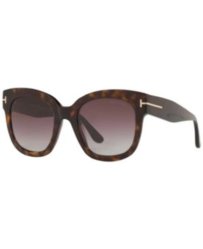 Shop Tom Ford Sunglasses, Ft0613 52 In Tortoise/burg Gradient