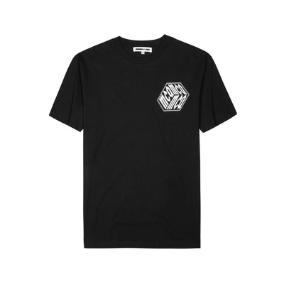 Shop Mcq By Alexander Mcqueen Black Printed Cotton T-shirt