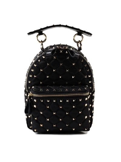 Shop Valentino Rockstud Spike Mini Backpack In 0no Nero