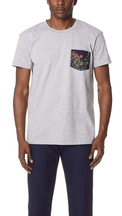 Shop Naked & Famous Pocket Tee In Grey