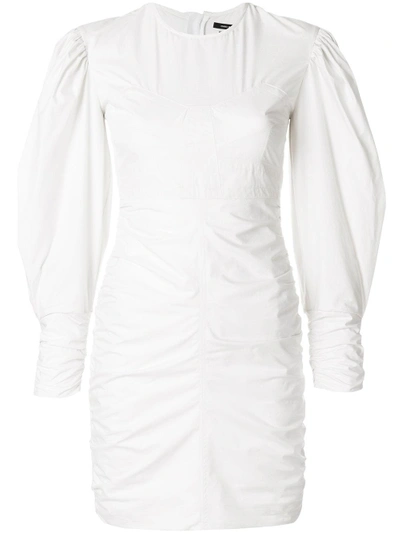 Shop Isabel Marant Puff Sleeved Dress In White