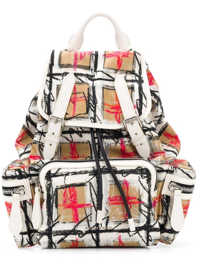 Burberry Scribble Vintage Check Backpack In Multicolour
