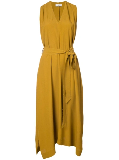 Shop Veronique Leroy Wrap Dress - Yellow In Yellow & Orange