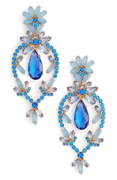 Shop Kate Spade Floral Statement Drop Earrings In Blue Multi