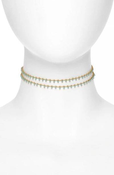 Shop Madewell Beadlink Choker Necklace In Blue Haze