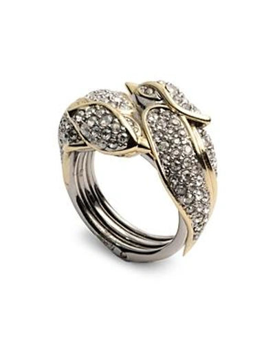 Shop Alexis Bittar Secret Love Bird Pave Ring In Silver/gold