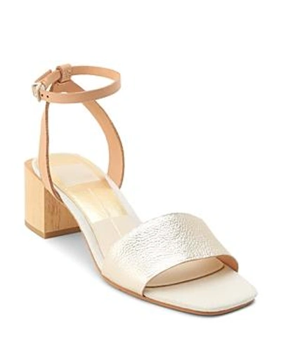 Shop Dolce Vita Women's Zarita Leather Block Heel Sandals In Light Gold